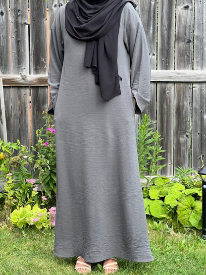 Basic Crinkle Abaya - Apparels F M