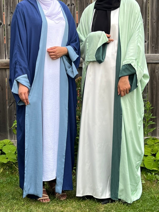 Reversible Open Linen Kimono Abaya - Apparels F M