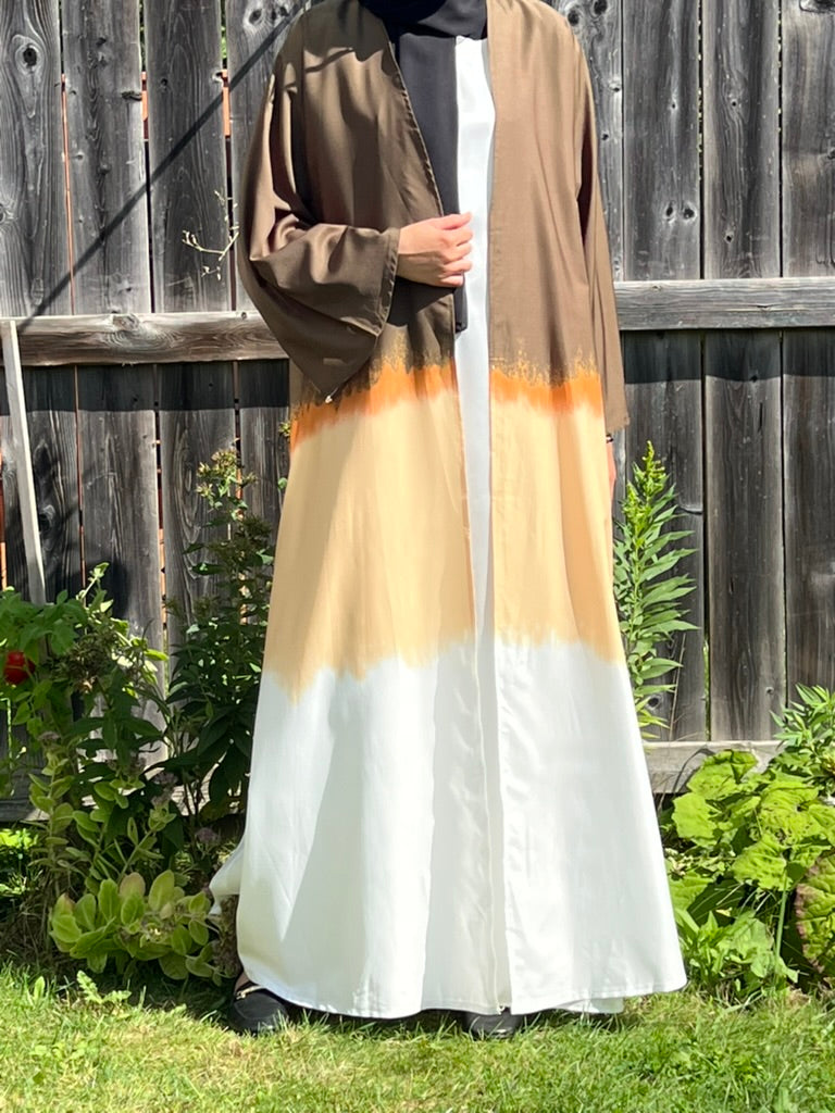 Gradient Open Silk Kimono Abaya - Apparels F M