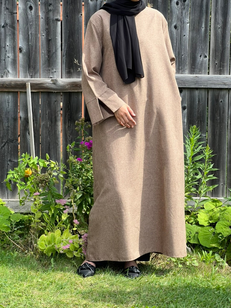 Basic Linen Abaya - Apparels F M