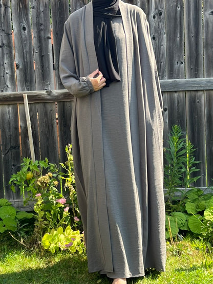 2-Piece Crinkle Abaya - Apparels F M