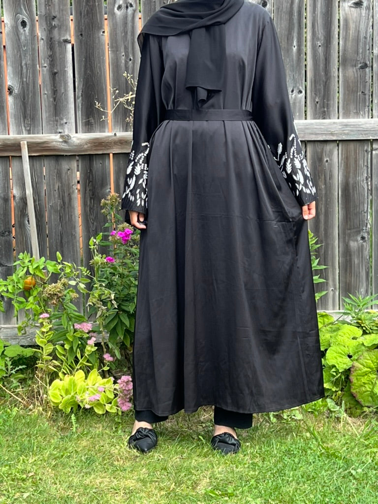 Gardenia Satin Silk Abaya - Apparels F M