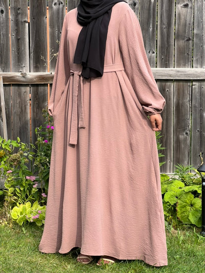 Astar Aline Front Zip Crinkle Abaya - Apparels F M