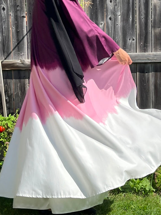 Gradient Open Silk Kimono Abaya - Apparels F M