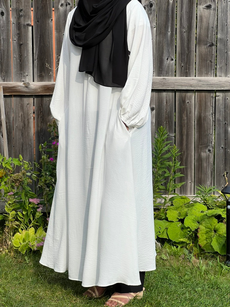 Astar Aline Front Zip Crinkle Abaya - Apparels F M