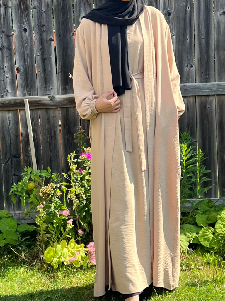 2-Piece Crinkle Abaya - Apparels F M