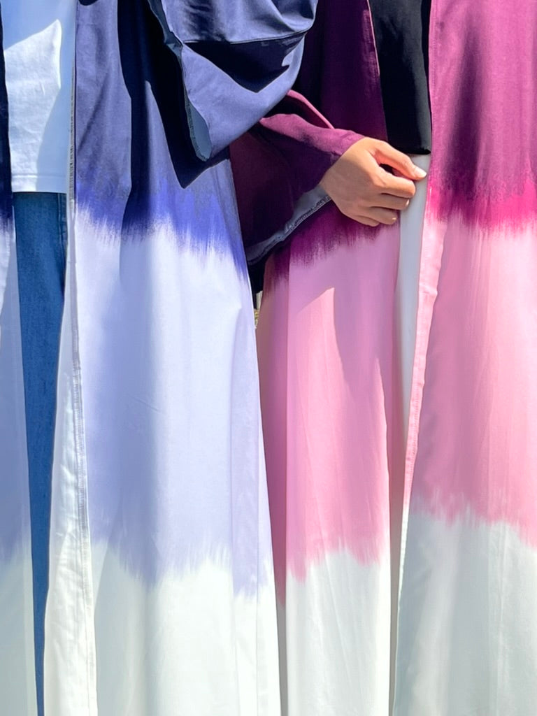 Gradient Open Silk Kimono Abaya - Apparels F M