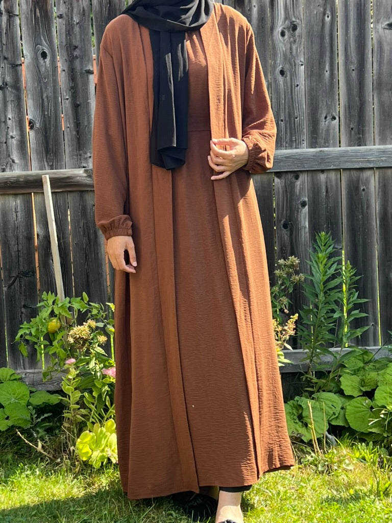 2-Piece Crinkle Abaya - Apparels F M