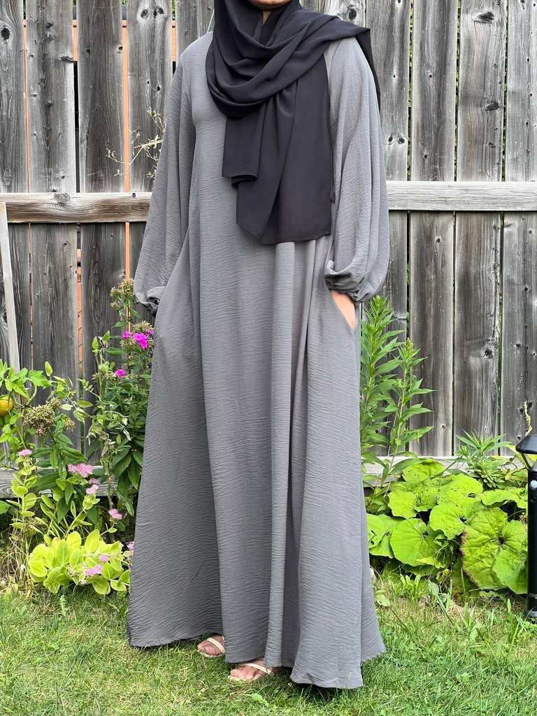 Astar Aline Front Zip Crinkle Abaya - Apparels F M