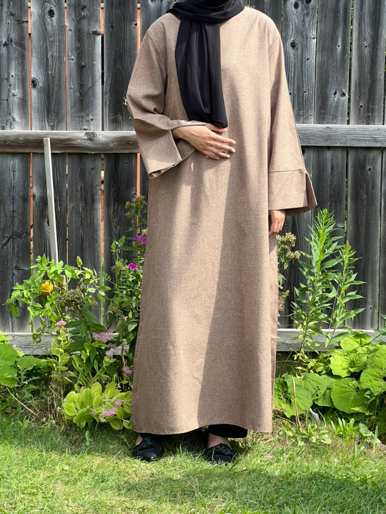 Basic Linen Abaya - Apparels F M