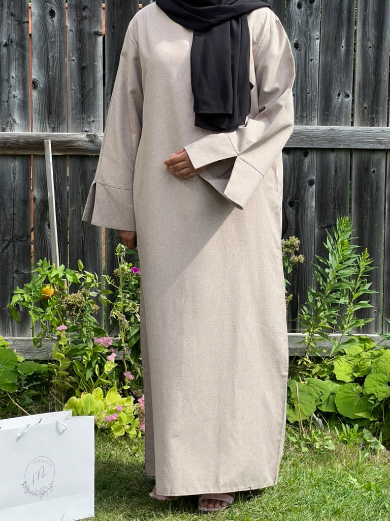 Basic Linen Abaya - Apparels F M