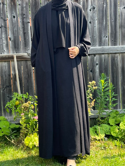 2-Piece Crinkle Abaya - Apparels F M