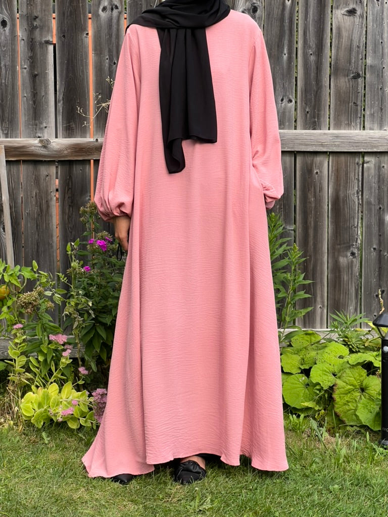 Astar Aline Front Zip Crinkle Abaya - Apparels F M