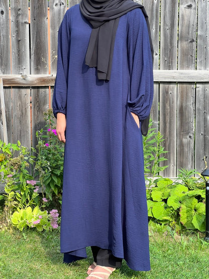 Astar Aline Front Zip Crinkle Abaya - Apparels F M